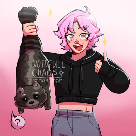 Man holding racoon illust Man holding racoon illust